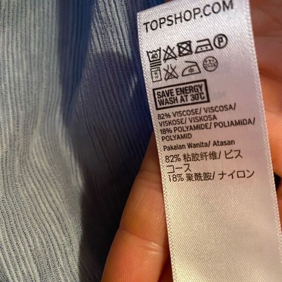TOPSHOP blue‎ twist waist open front blouse - Picture 4 of 9